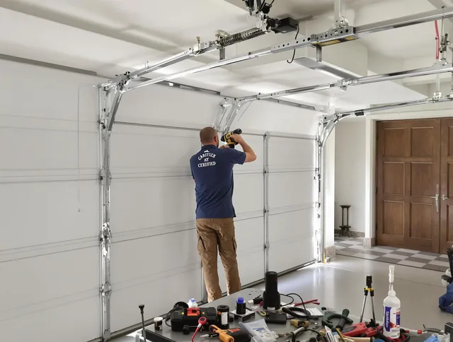 Trumbull Garage Door Repair certified technician performing precision garage door repair in Trumbull