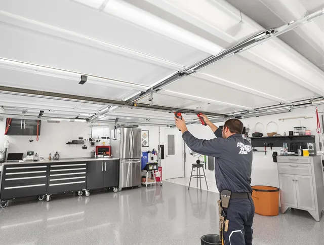 Overhead garage door repair service by Trumbull Garage Door Repair in Trumbull